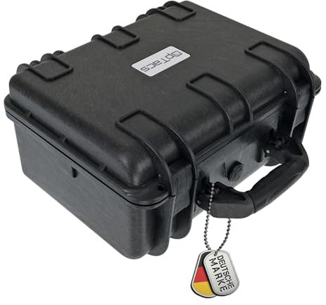 OpTacs Hartschalenkoffer wasserdicht für Pistolen und Zubehör 41x34,2x20,4cm – Stoßfest, Staubdicht, mit anpassbarem Rasterschaumstoff, abschließbar, ideal für Kurzwaffen