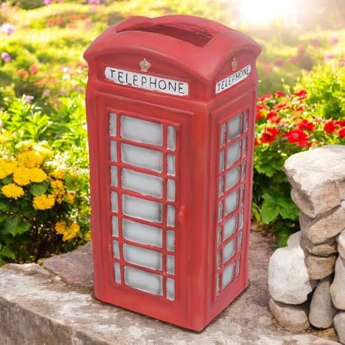 Epsom Resin Planter Collection – Iconic British Vehicle & Landmark Designs | Indoor & Outdoor Garden Décor (London Telephone Box Planter)