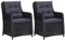 Utiny Gartenstühle Gartensessel Rattansessel Korbsessel Rattan Sessel Outdoor 2 STK. mit Auflagen Poly Rattan Schwarz