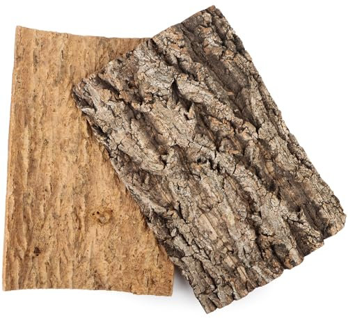 2 Stück Terrarium Korkrinde Hintergrundplatte Reptilienbecken Baum Hintergrund Wanddekoration Lebensraum Klettermatte Dekoration Für Reptilien Wie Gecko Bartagame Und Schildkröte