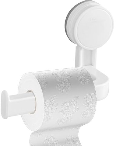 Porta papel higiénico adhesivo – Soporte para rollo de papel con ventosa, porta papel de baño adhesivo | Soporte multifunción para paredes, superficies cerámicas, puertas, armarios, organizadores