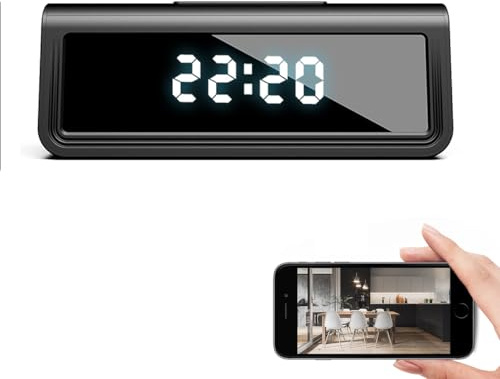 SOVAWIN Spy Camera Clock WiFi Hidden, 4K FHD Resolution, Spy Cam with Motion Detection, Secret Camera for Auto IR night vision camera