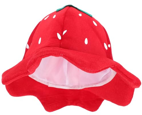 ZUNOXAZ Halloween Erdbeer Cosplay Hut aus Weichem Baumwollstoff Rutschfeste Party Kopfbedeckung für Karneval Foto Requisite