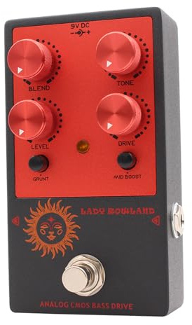 Eujgoov LADY ROWLAND Bass Overdrive Pedal, Darkglass B3K Clone JFET CMOS Gain Distortion, Bass Drive Effektpedal für E- mit Sprachschalter, Aktiv Passiv Sicher, True Bypass