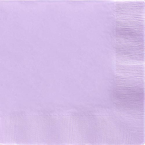 amscan Big Party Pack 2-Ply Dinner Napkins | Lavender | Pack of 50 | Party Supply