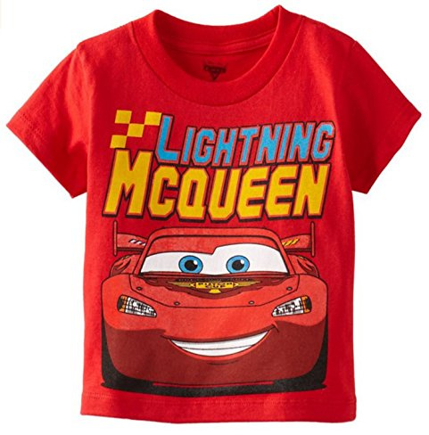 Disney Cars Boys' Cars Lightning McQueen T-Shirt, Red, 4 Years