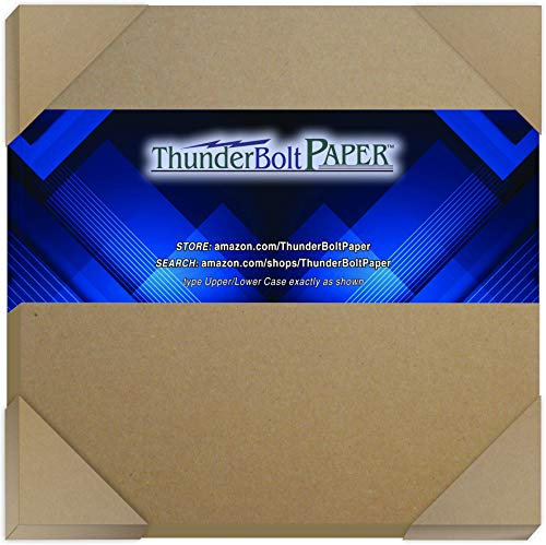 ThunderBolt Paper 24 Sheets Brown Chipboard 60 Point Extra Thick 8 X 8 Inches Album|Scrapbook Size .060 Caliper X Heavy Cardboard as Thick as 15 Sheets 20# Paper