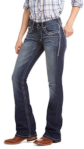 ARIAT Women's R.E.A.L. Mid Rise Bootcut Jean, Rainstorm, 32 Short