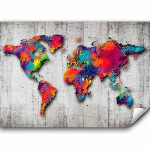 Papier peint murando intissé 350x256 cm Décoration Murale XXL Poster Tableaux Muraux Tapisserie Photo Trompe l'oeil Carte du monde Beton k-A-0033-a-b