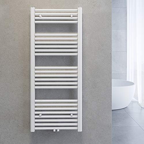 SONNI Handtuchtrockner Heizkörper Bad Mittelanschluss Handtuchwärmer Badheizkörper Weiß Gerade 50 * 120cm