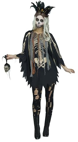 Voodoo Poncho Kostüm, Mehrfarbig/Meereswellen (Ocean Tides), Einheitsgröße