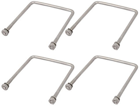 sourcing map Bügelschraube M4 x 50 x 70mm Quadratische Bügelbolzen 4 Stück | mit Gewinde 304 Edelstahl U-Bolts mit Mutter U-Bolzen für Dachbox Rohr Abschleppen Befestigung