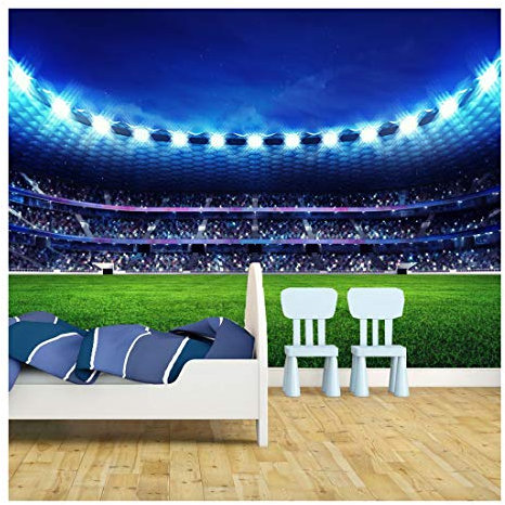 amazingsticker Football Stadium Pitch Sports Wallpaper Mural Photo Kids Bedroom Kitchen Poster Decoration Wall Covering 260x175cm