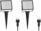 ledscom.de 2 Stück LED Gartenstrahler FLIN mit Erdspieß & Stecker für außen, Scheinwerfer, schwarz, IP66 wasserfest, 10,93W 837lm warm-weiß