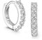 Orecchini a cerchio da donna, alla moda, con strass, in argento, idea regalo
