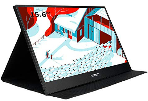 WIMAXIT 15,6 Pulgadas portátil Monitor, USB-C Gaming yp-C con Mini HDMI y Altavoces, Full HD 1920 x 1080, 16: 9-HDR-Monitor, Laptop-PC, Mac-Telefon, Xbox PS4, Incluyendo Smart Cover