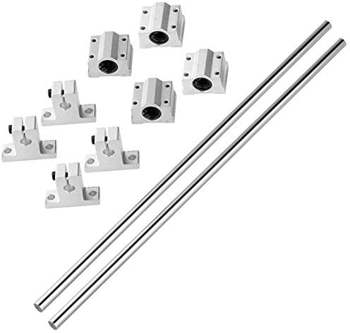 S SIENOC 500mm Linearwelle Ø8mm Linearführung Horizontale | Präzisionswelle Linearlager+V-Halterung+Kugellager (Typ-5, 2Set, 500mm)