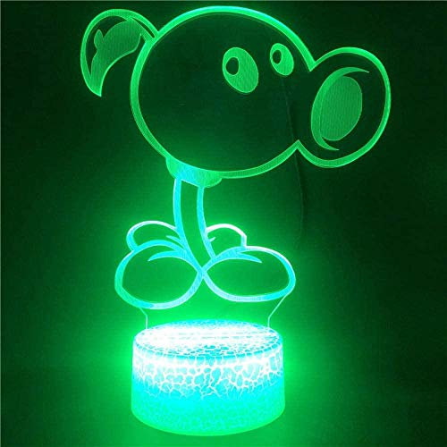 Tatapai 3D Illusion Lamp Led Night Light Control Plants Vs Zombies USB Decor Touch Sensor Kids Bedroom Decoration Give Friends Best Birthday Holiday Gifts for Children