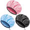 Auban Shower Cap for Women, Adjustable Reusable, Extra Large, Double-Layer Waterproof Bathing cap, Waterproof Exterior, EVA Lining, Hair Cap for All Hair lengths, 3 Colors