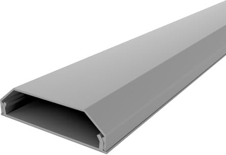 Onpira® Aluminium Kabelkanal in 5 Farben – TV-Kabelkanal selbstklebend oder zum Schrauben – für Wand & Boden – saubere Kabelführung im Innen- & Außenbereich (50x1100mm, Silber Selbstklebend: Nein)