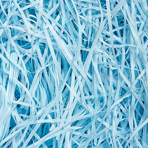 500g Geschreddertes Papier Blau, Papier Füllmaterial für Pakete, Weiches Geschenk Füllmaterial für Geschenkbox/Körbe und Karton, Bieten Guten Schutz und Dekoration für Geschenke