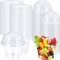 50 vasos de plástico transparente de 8 onzas con tapas de orificio de cúpula, tazas de helado desechables, recipientes para comida para el postre, ensalada, comida rápida, frutas, bebidas