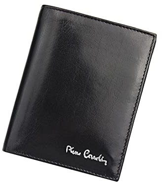 Pierre Cardin YS520,1 326A RFID Portefeuille pour Hommes Cuir Véritable Protection RFID Emplacements pour Cartes Poche pour Photo Poche à Monnaie 12,50 x 9,50 x 2,5 cm Noir