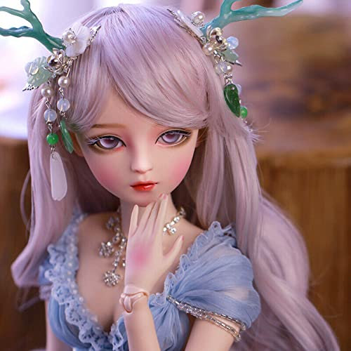 Handbemalte maßgeschneiderte 1/3 BJD-Puppe, 60 cm SD-Puppen, 24 Zoll, 18 Kugelgelenke, DIY-Spielzeug mit Kleidung, Outfit, Schuhen, Perücke, Haaren, Make-up, veränderbare (14#)