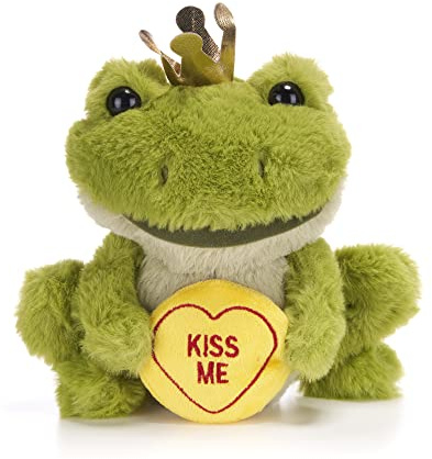 Posh Paws Swizzels Love Hearts Freddie the Frog, ‘Kiss Me’ 18cm (7-inches) Soft Toy