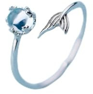 Öffnen Sie Verstellbaren Sterling Silber 925 Marine Life Ring Für Frauen Geschenk Blauer Kristall Loverly Mermaid Tail Ring Fine Jewelry