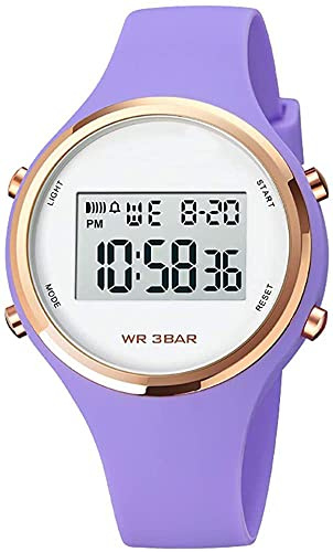 XCZAP Women's Digital Sports Watch, Waterproof LED Backlight Wrist Watch with Alarm Stopwatch, Lightweight Silicone Strap Sport Watch for Girls Teens Women Outdoor Fitness