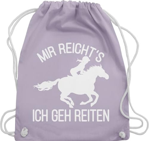 Turnbeutel Rucksack - Pferde - Taschen - Mir reicht's ich geh Reiten - Unisize - Pastell Lila - pferdetasche stalltasche pferd pferdeliebhaber pony beutel reiterzubehör pferdebeutel pferdespruch