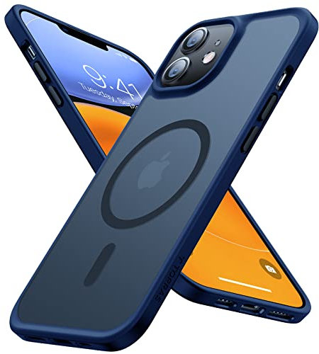 TORRAS Guardian-Mag für iPhone 12 Hülle, iPhone 12 Pro Hülle für MagSafe [Zertifiziert Stoßfest] Handyhülle iPhone 12/12 Pro Schutzhülle iPhone 12 Case Samtige Touch Blau