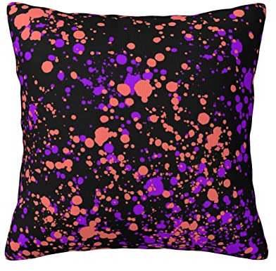 Dekokissen 45X45Cm Glow In Dark Splatter-Neon Kissen-Hülle Square Throw Kissenbezüge Quadrat Zierkissenbezüge Für Sofa, Garten, Terrasse