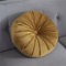 Rundes Sofakissen, Samt, weich, plissiert, Meditation, Bodenkissen, dekoratives Kissen für Wohnzimmer, Sofa, Bett, Auto, Stuhl, 35 cm (Gelb)