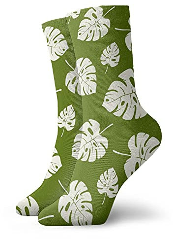 874 Laufsocke, Tropische Monstera-Palmenblätter Sneakersocken Komfortabel Haussocken Premium Men'S Socks Für Yoga Wandern Freizeit 40cm