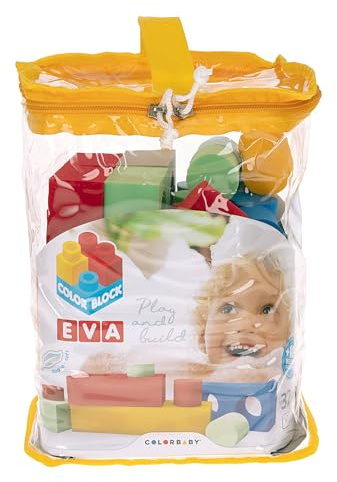 ColorBaby Color Block - Bausteine für Babys, Schaumstoff, 32 Stück, Gummibärchen, Verschiedene Formen, Spiele, Lernspielzeug 18 Monate, 47201