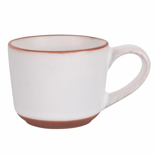 Villa d'Este Home Tivoli Lot de 4 tasses à café 100 ml, bord effet terre cuite, ivoire, copenhague