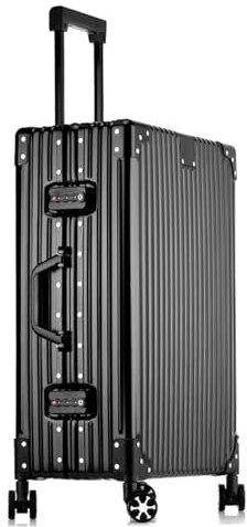 BMDOZRL Handgepäck Koffer Koffer mit großem Fassungsvermögen, Aluminiumrahmen, Trolley-Koffer, Passwortbox, Boarding-Koffer, tragbarer Koffer, Metallkoffer (Color : D, Size : 24in)