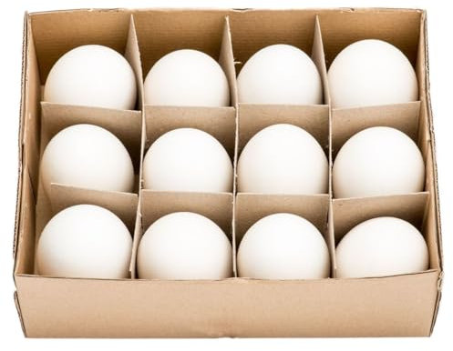 NaDeco Natürliche Dekoeier von, Gänseeier, Wachteleier, Hühnereier, Enteneier, Truthahneier für Ihre Osterdekoration zur Auswahl, Farbe:Gänseeier 12 Stück