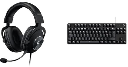 Logitech G PRO X Gaming-Headset, Over-Ear Headphones with Blue VO!CE Mic, DTS Headphone:X 7.1 & 13 TKL SE Mechanical Gaming Keyboard - Compact Backlit Keyboard