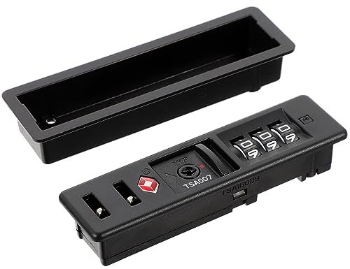 DEARMAMY Cerradura De Combinación Tsa : Cerradura De Equipaje Con Código Aduanero De 3 Dígitos Integrada Hundida Para Maleta De Viaje