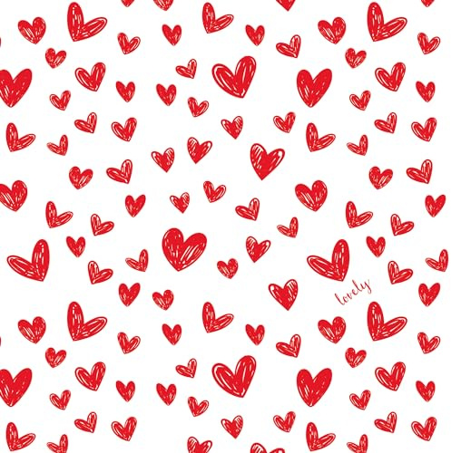 Anniversary House Tiflair Valentines Heart Lunch Napkins 3 ply, Pack of 20, for Table Decoration and decoupage, 33 x 33cm, Disposable Paper Napkins, Hearts, Love, PJ377166