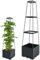 DRBIT Raised Garden Bed with Trellis, Height Adjustable Garden Trellis, Detachable Planting Trellis Box, Durable Plants Climbing Box with Irrigation Design for Plants Gardening 28×28×114cm