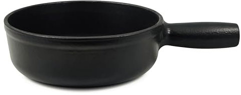 Swissmar Lugano Cast Iron Cheese Fondue Pot - Matte Black Enamelled Caquelon for Even Heat Distribution, Easy Clean, 1.3L (1.4 Quart) Traditional Fondue Cookware Set