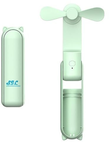 SIC - Mini Ventilatore Portatile, Ventilatore Portatile a Batteria, Ventilatore da Scrivania Silenzioso Piccolo, Ventilatori Portatili Ufficio, Powerbank Ventilatore Ricaricabile Porta Tipo C (Verde)