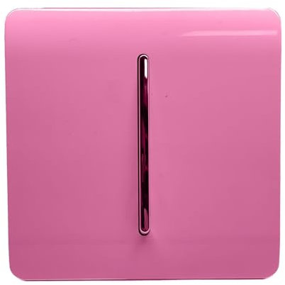 Trendi Switch Fan Isolator 10A Triple Pole Chrome Rocker Switch in Candy Pink