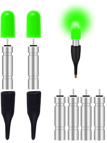 Hekasvm Abnehmbare LED-Leuchte Für die Spitze des Posen Angeln Mit CR311 Batterie x 4, Einbaufertig Und Gebrauchsfertig, Um den Austausch von Angelposen zu Vermeiden (Grün Licht x 2)