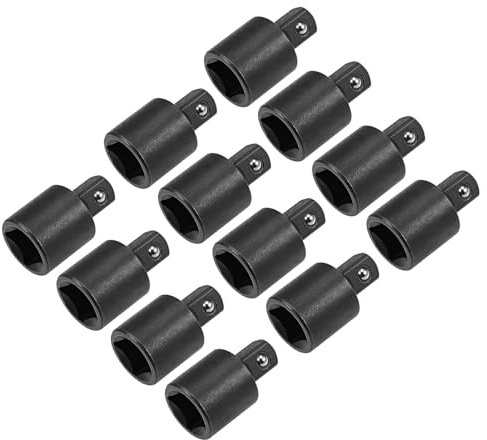 QUARKZMAN 12 Piezas 1/2 Pulgada Drive (F) x 3/8 Pulgada (M) Reductores de Enchufes Hembra a Macho Cr-V (Negro)
