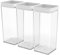 Rotho Fera 3er-Set quadratische Vorratsdose 1.5l mit Deckel und Dichtung, lebensmittelechter Kunststoff, Weiss/Transparent